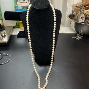 Long Faux Pearl Necklace